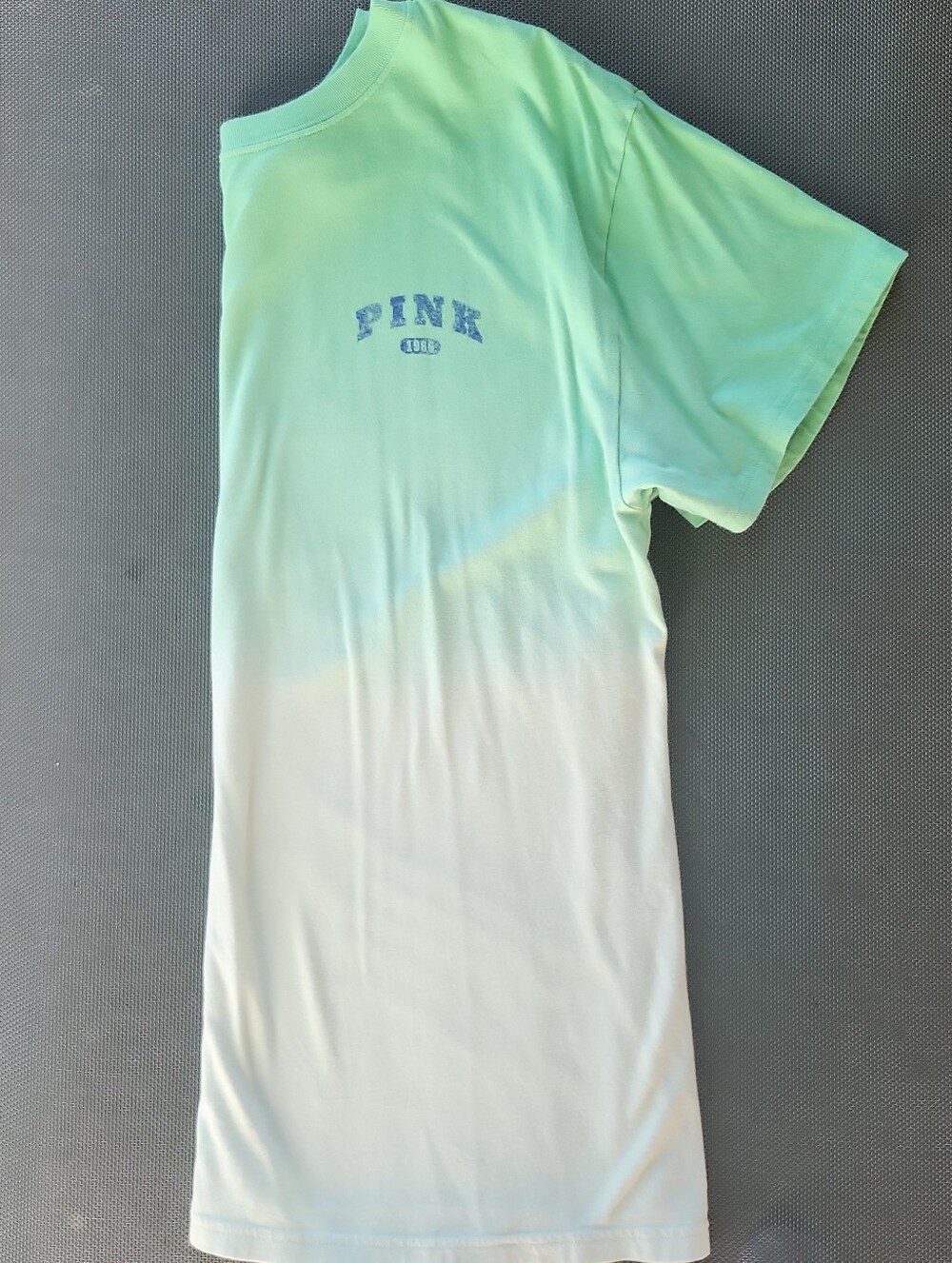 Victoria's Secret Green Ombre Dip Dye Campus Tee Shirt Pale Petal Green SMALL